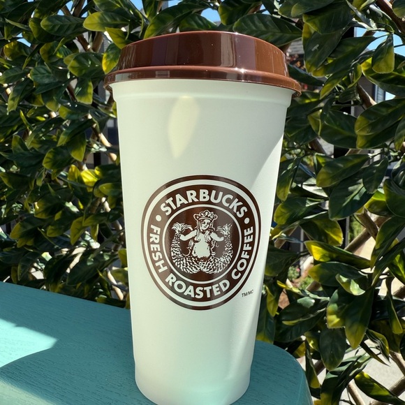 Starbucks Reusable Green and Brown Lid Coffee Cups Set of 2 - Picture 2 of 5